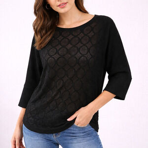 Anthropologie Akemi+Kin Llyra Dolman Sleeve Black Top - Size Extra Small